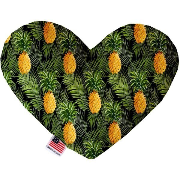 Pineapples in Paradise 6 in. Stuffing Free Heart Dog Toy, Mirage Pet Products, Mfr#: 1252-SFTYHT6
